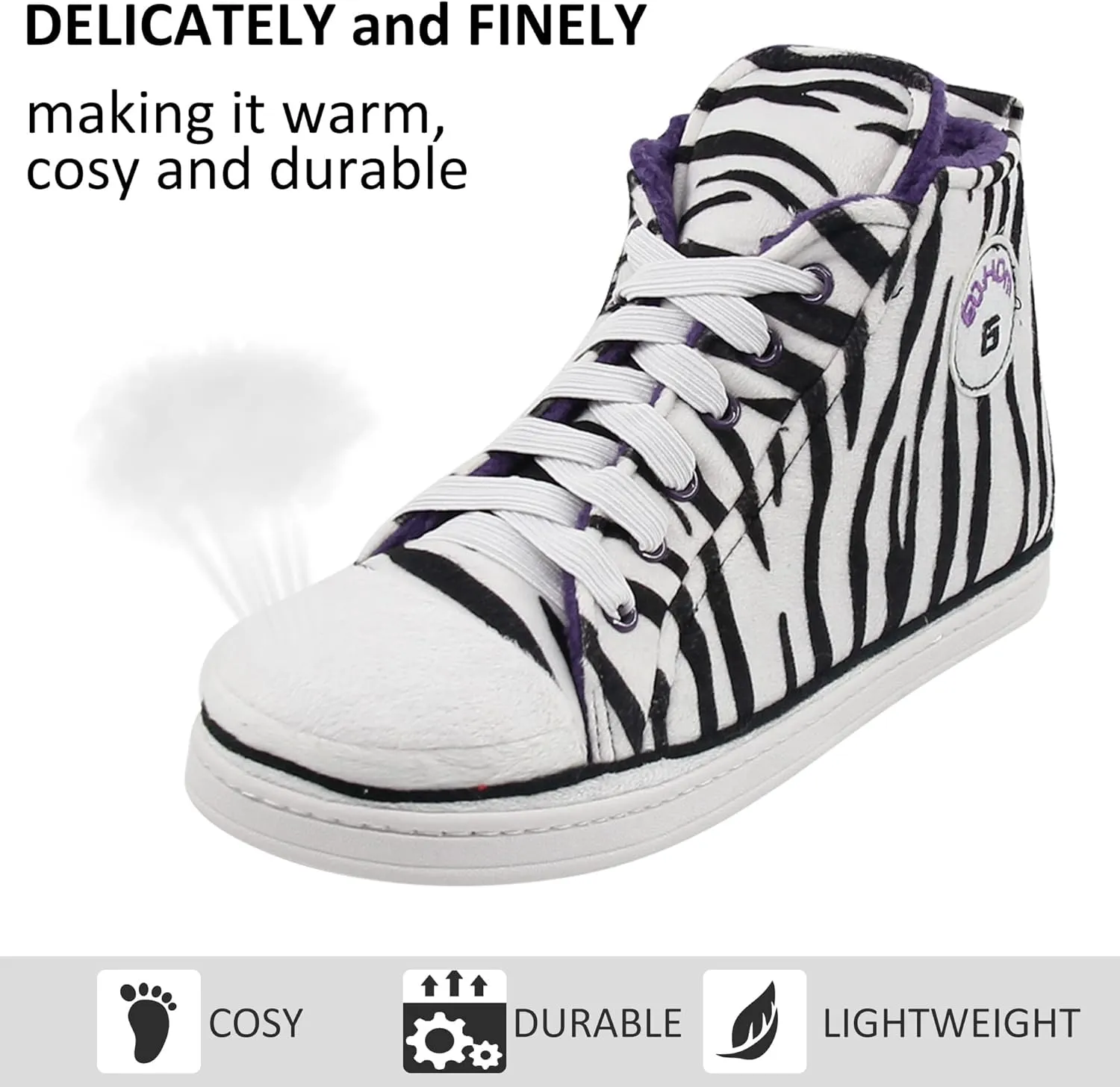 Sneaker Slippers for Women Fashion Indoor House Slipper Boots, Women's Super Soft Warm High Top Plush House Shoes for Women Slippers