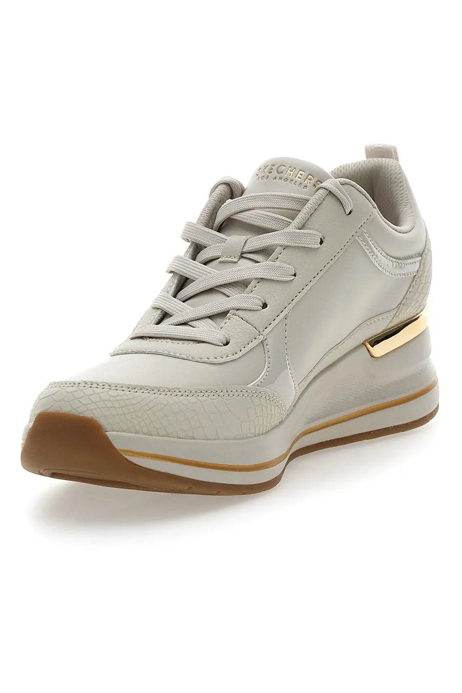 Sneakers Bianche con Zeppa SKECHERS BILLION 2 FINE SHINE