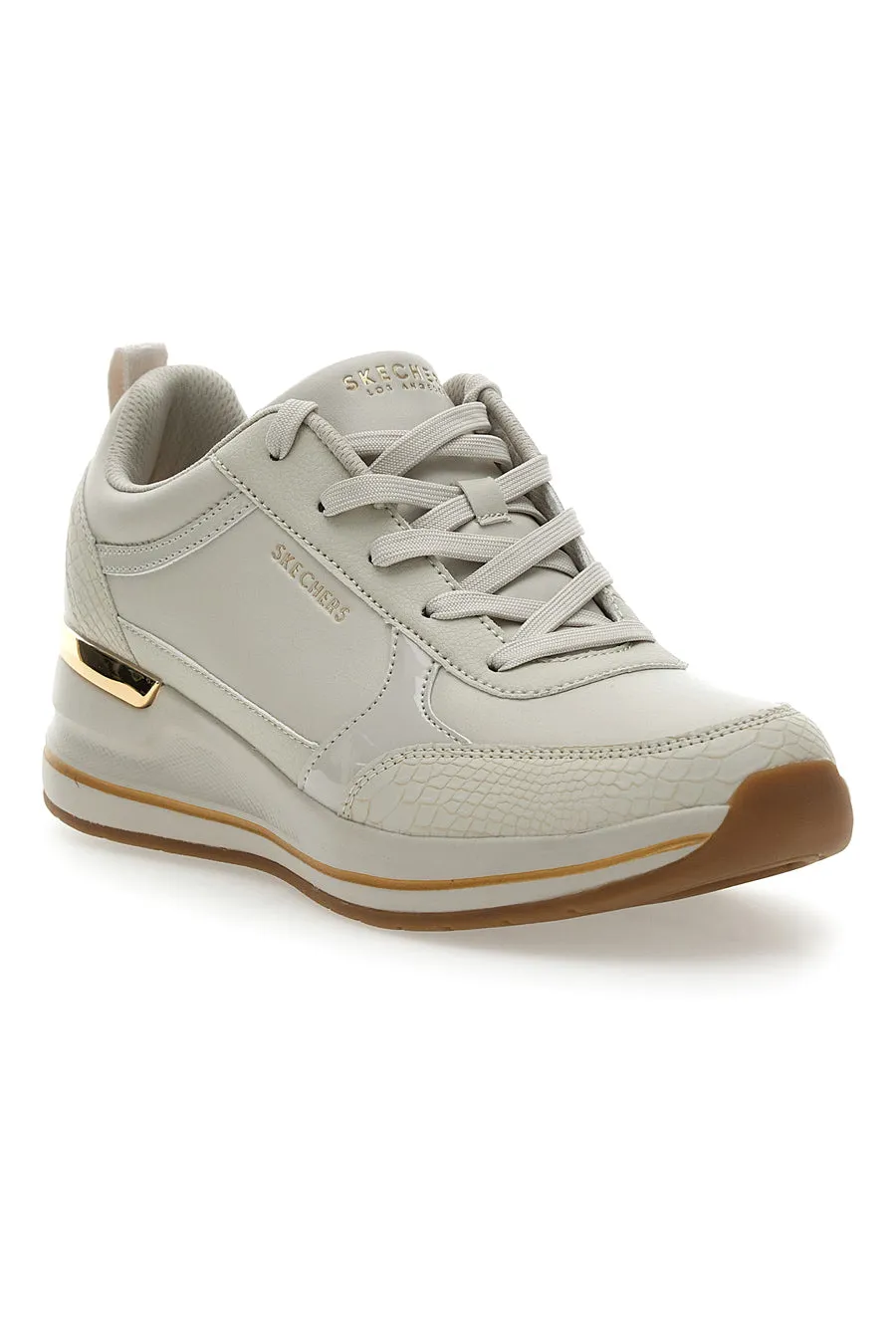 Sneakers Bianche con Zeppa SKECHERS BILLION 2 FINE SHINE