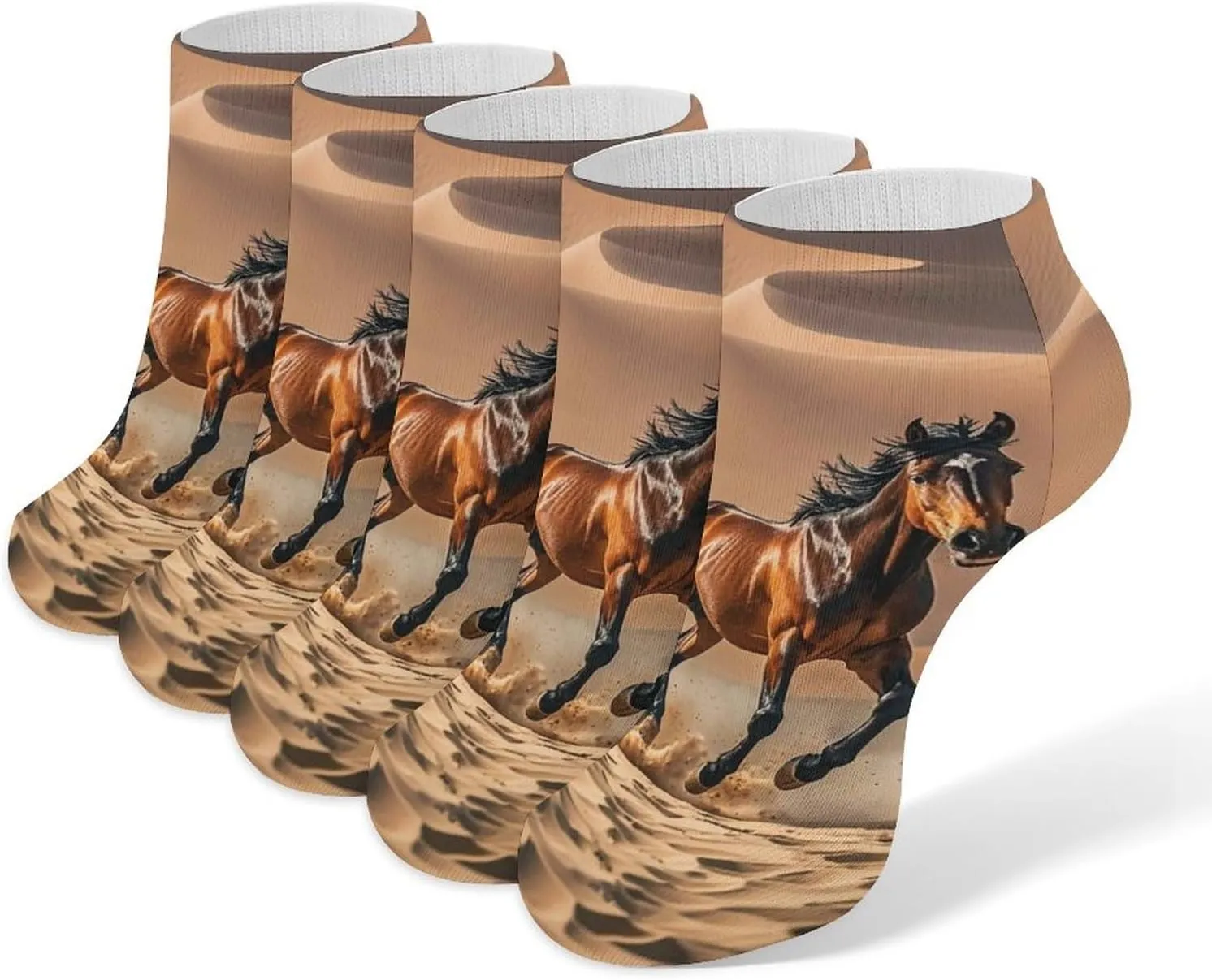 Socks Horses Running in Desert Storm Printed Women Socks Ankle Socks Christmas Socks Running Socks Slipper Socks