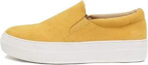 Soda Hike ~ Slip On Double Layer Foam Padded Cushion Sock Fashion Sneakers (Mango Yellow, 8)