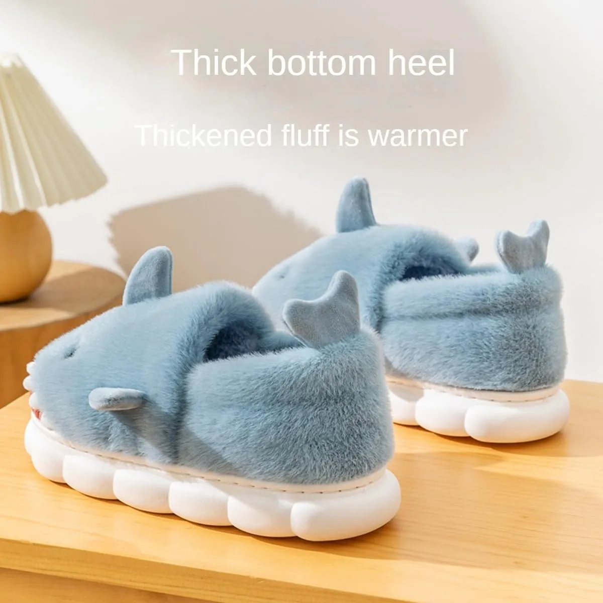 Soft Shark Plush Slippers House Slippers Indoor Outdoor Closed Back Slipper for Women and Men