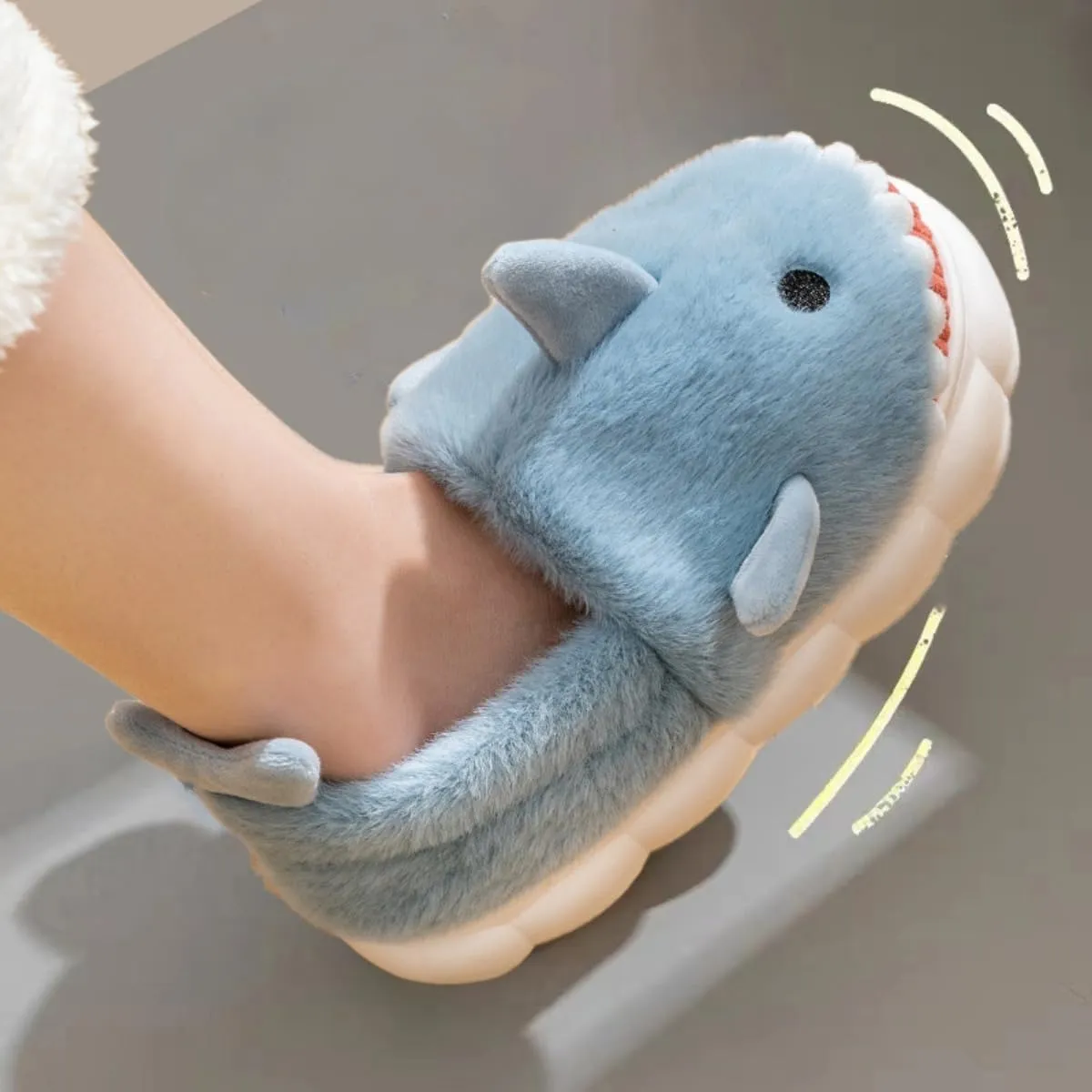 Soft Shark Plush Slippers House Slippers Indoor Outdoor Closed Back Slipper for Women and Men