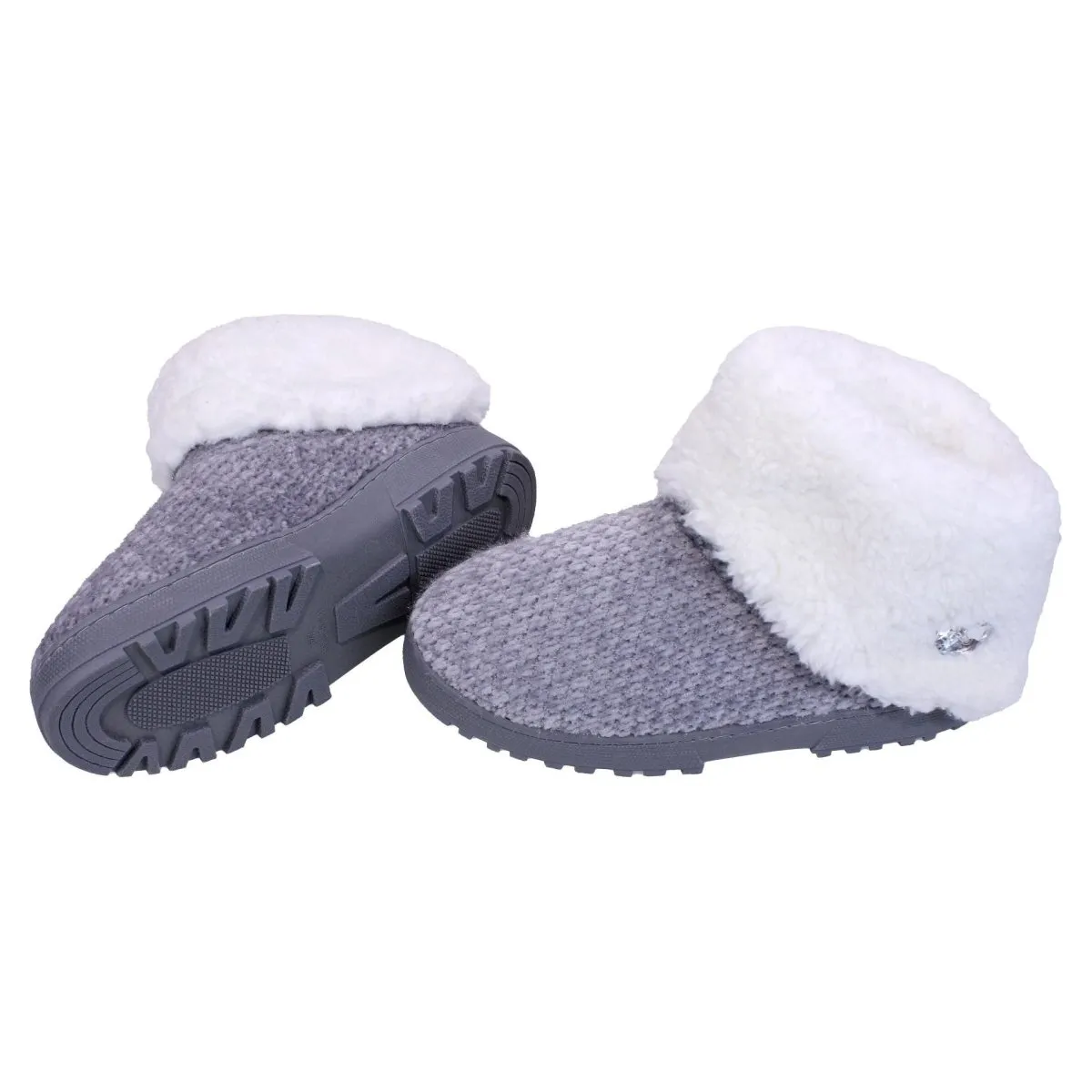 Something Special Gifts Borg Cuff Boot Slipper - Grey