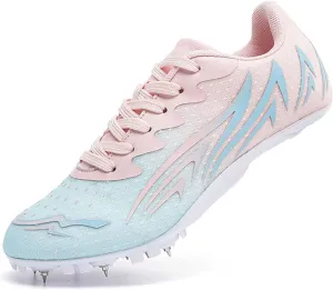 Sprint Track and Field Spike Shoes, unisex gradient color 8 Nails Track Shoes, Track Spikes Men Women Lightweight Fashion Running Spikes Track Shoes 100-400 Meter Race Sprinting Spikes Shoes,35-44 EU