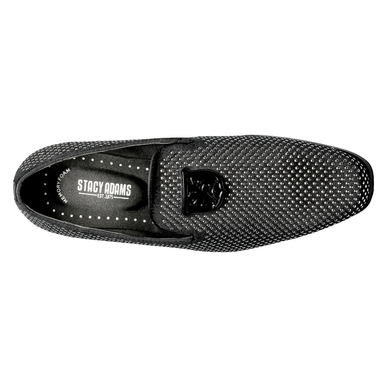 STACY ADAMS Men's, Swagger Loafer Black Silver 8.5 M