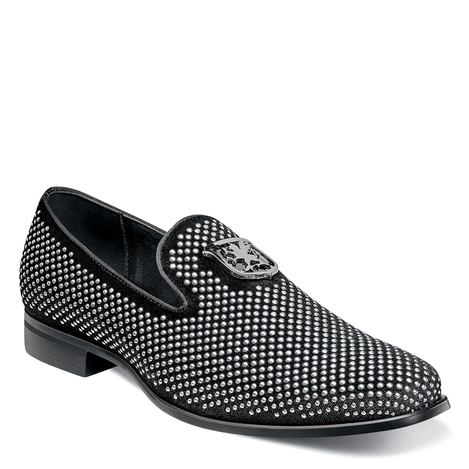 STACY ADAMS Men's, Swagger Loafer Black Silver 8.5 M