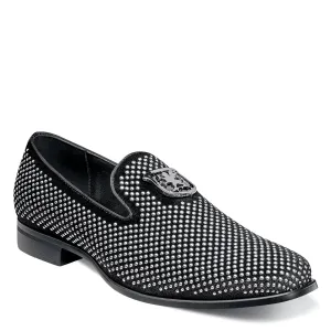 STACY ADAMS Men's, Swagger Loafer Black Silver 8.5 M