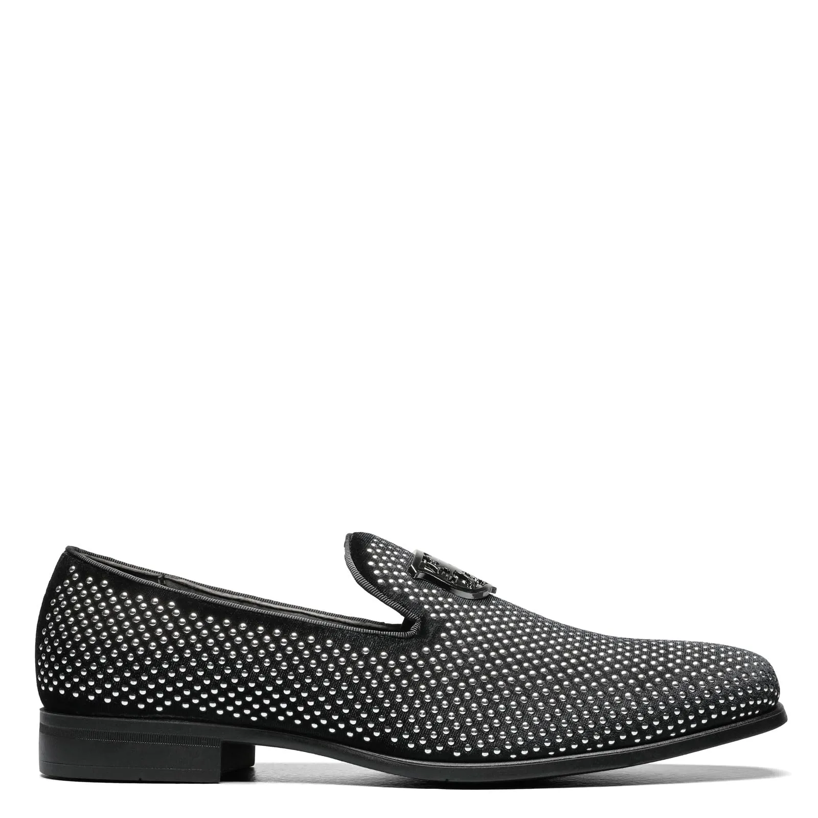 STACY ADAMS Men's, Swagger Loafer Black Silver 8.5 M