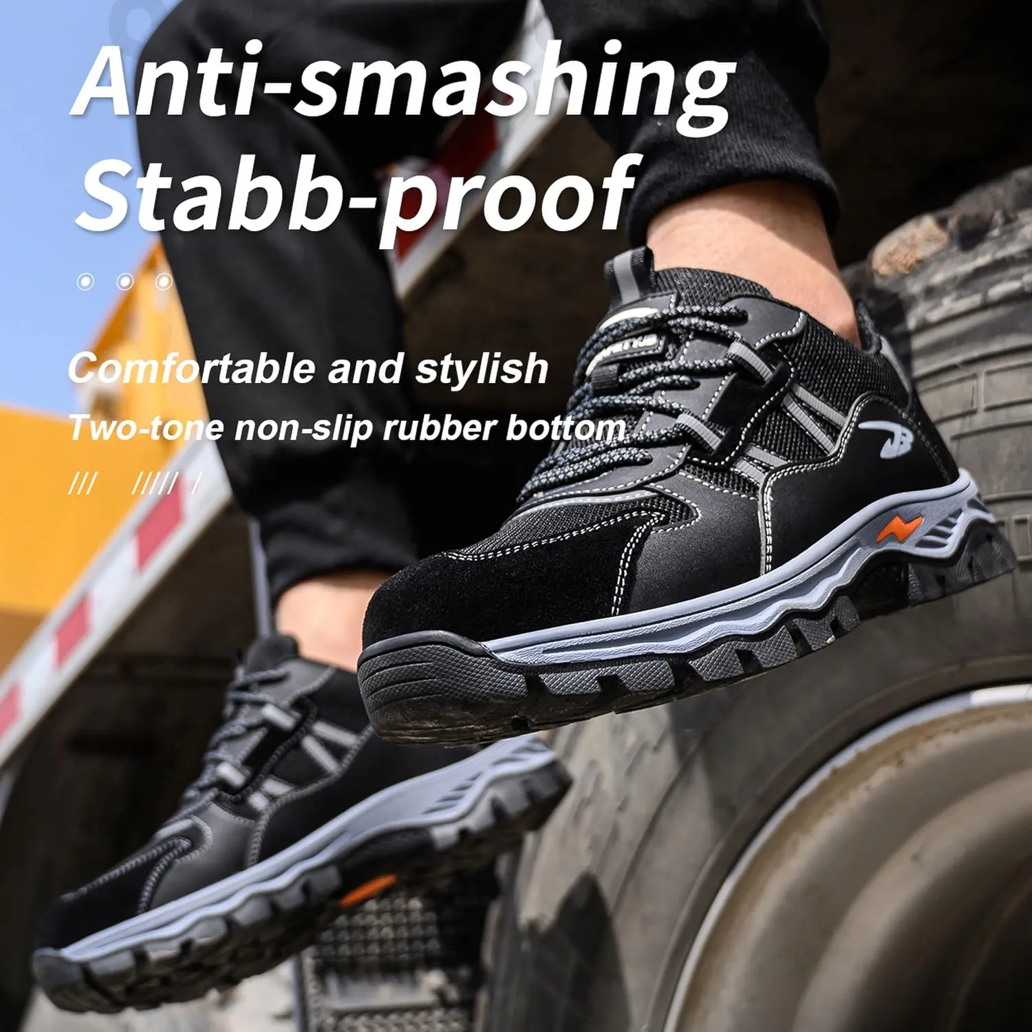 Steel Toe Safety Shoes for Men Women Work Sneakers Breathable Lightweight Industrial & Construction Shoe
