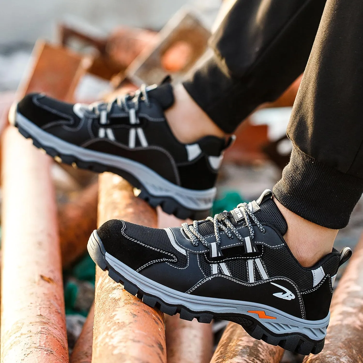 Steel Toe Safety Shoes for Men Women Work Sneakers Breathable Lightweight Industrial & Construction Shoe