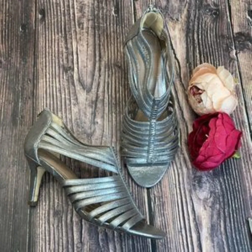 Style & Co Gray Shaynaa Embellished Evening Sandals 8M