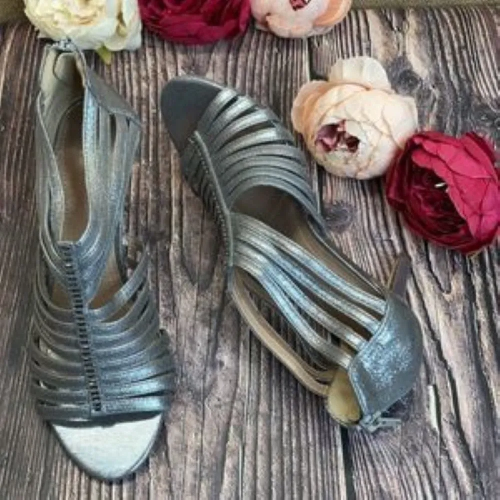 Style & Co Gray Shaynaa Embellished Evening Sandals 8M
