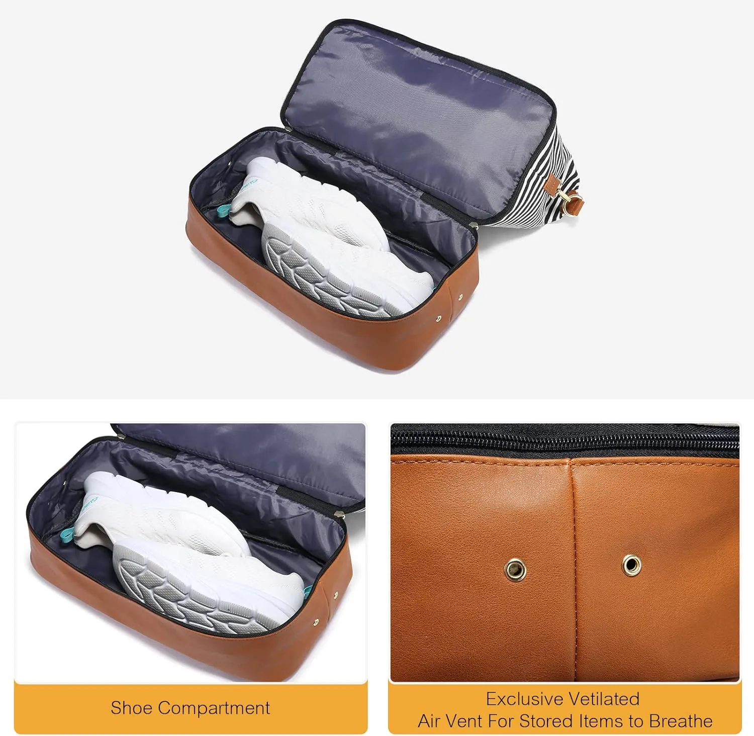 Sucipi Weekender Bags for Women Canvas Travel Duffle Bag with Shoe Compartment Overnight Bag Carry on Gym Duffel with Toiletry Bag for Traveling Weekend Hospital Bags for Labor and Delivery