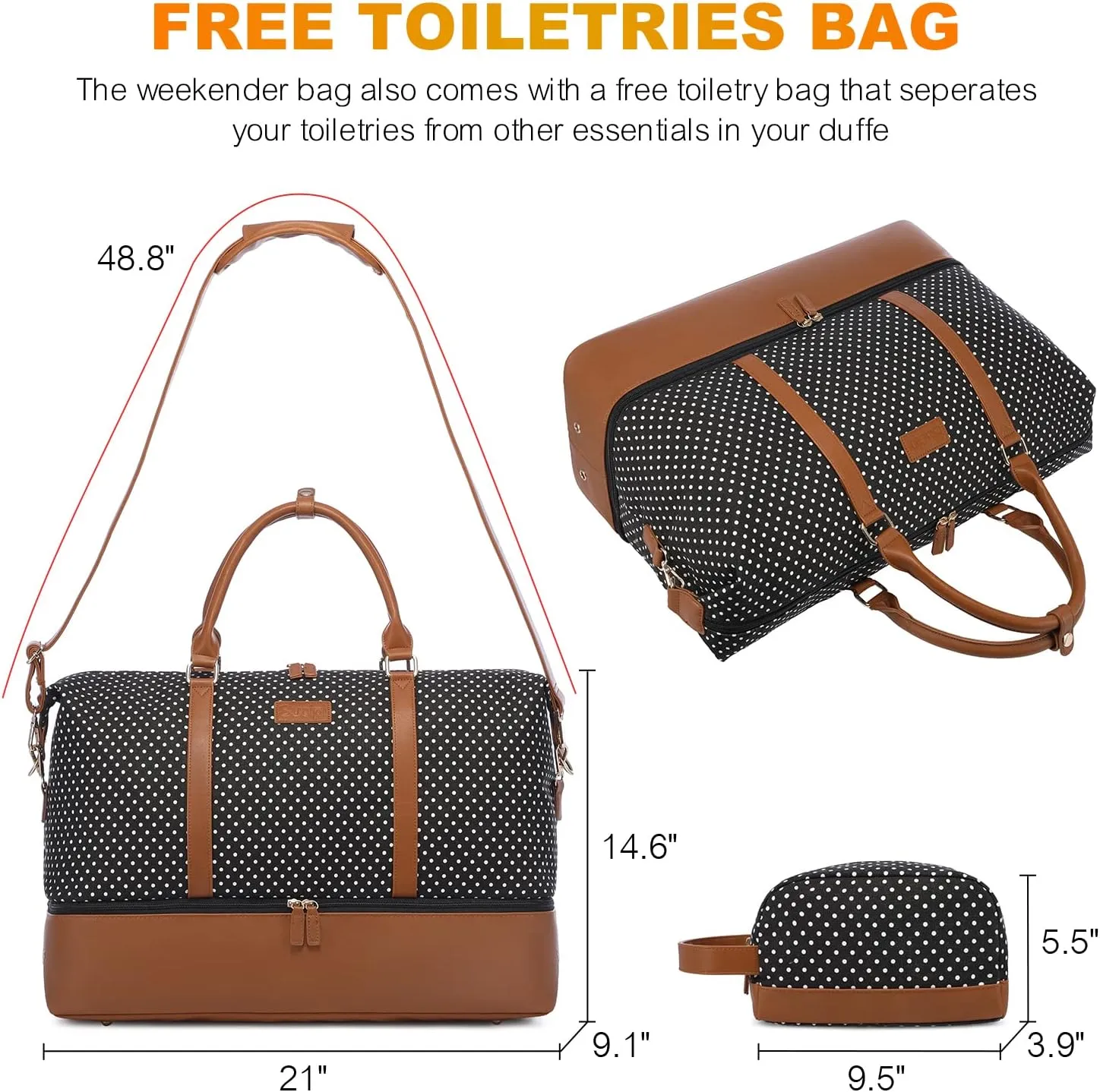 Sucipi Weekender Bags for Women Canvas Travel Duffle Bag with Shoe Compartment Overnight Bag Carry on Gym Duffel with Toiletry Bag for Traveling Weekend Hospital Bags for Labor and Delivery