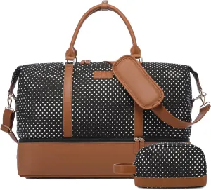 Sucipi Weekender Bags for Women Canvas Travel Duffle Bag with Shoe Compartment Overnight Bag Carry on Gym Duffel with Toiletry Bag for Traveling Weekend Hospital Bags for Labor and Delivery