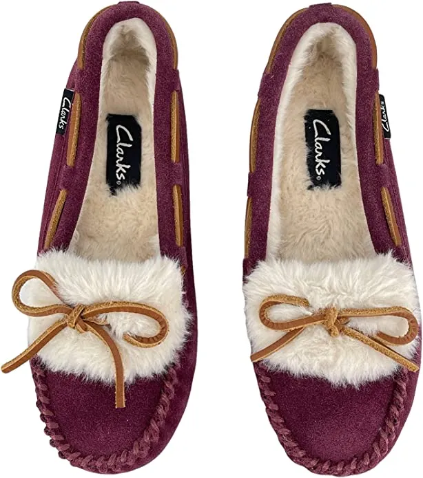 Suede Slip Moc Privacy-focused Squared Toe Casual Indoor Women's Slippers and Clarks Remote-controlled Outdoor On