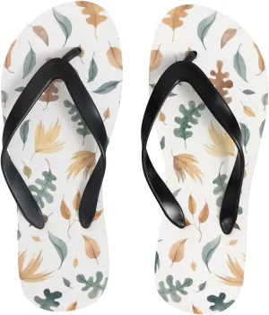 Summer Flip Flops for Women Girls - Colorful Maple Oak Leaves Casual Thong Slippers Slide Flat Sandals for Beach