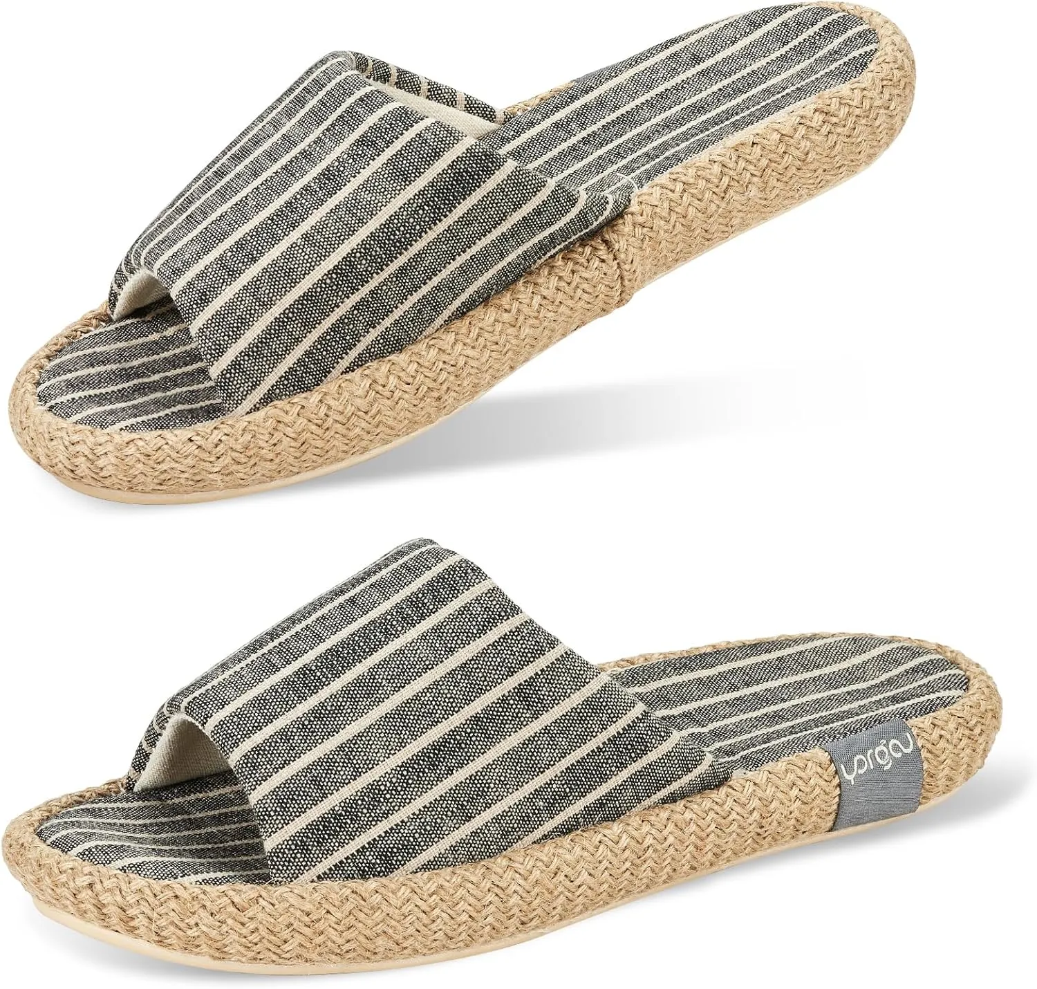 Summer House Slippers for Women Indoor Open Toe Women House Slippers Cotton and Linen Shoes Breathable Home TPR Outsole