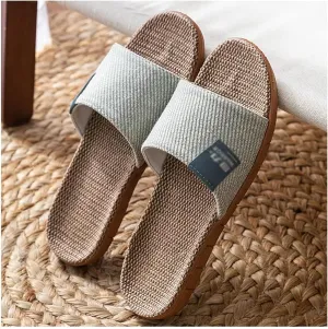 Tatami Slippers Men Flax Home Sandals Slipper Lightweight Linen Summer Beach Shoes Skidproof Lightweight Women Indoor&Outdoor Slipper Open-Toe House Slippers for Women