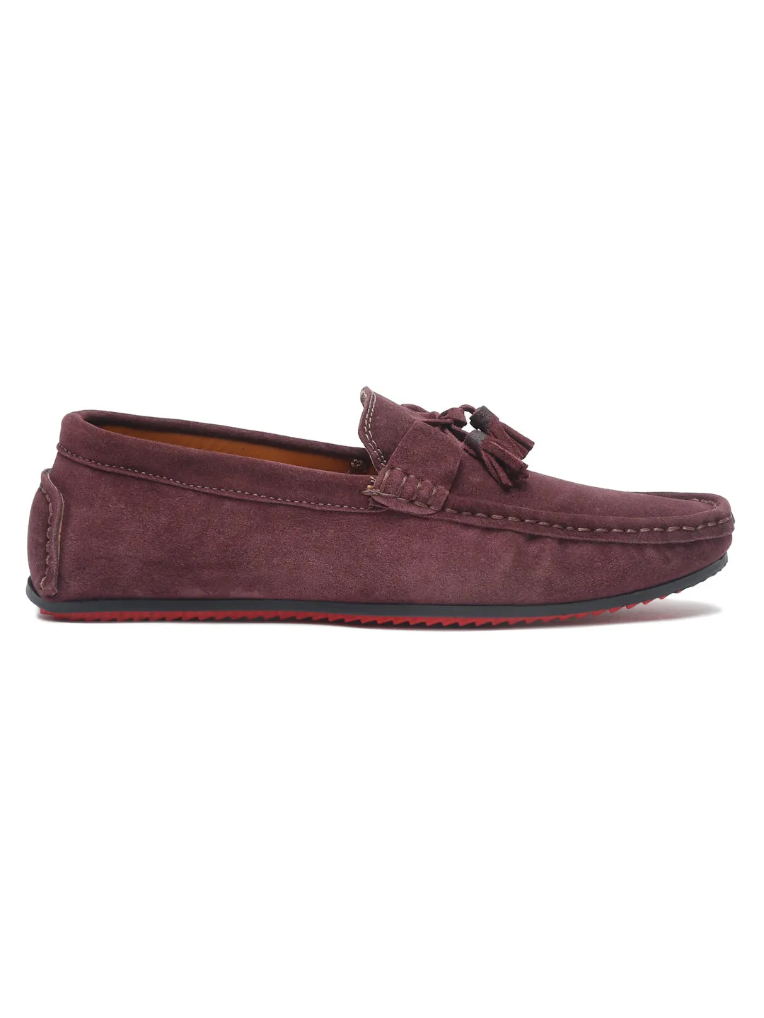 Teakwood Leather Men Solid Round-Toe Purple Loafer - Clearance sale