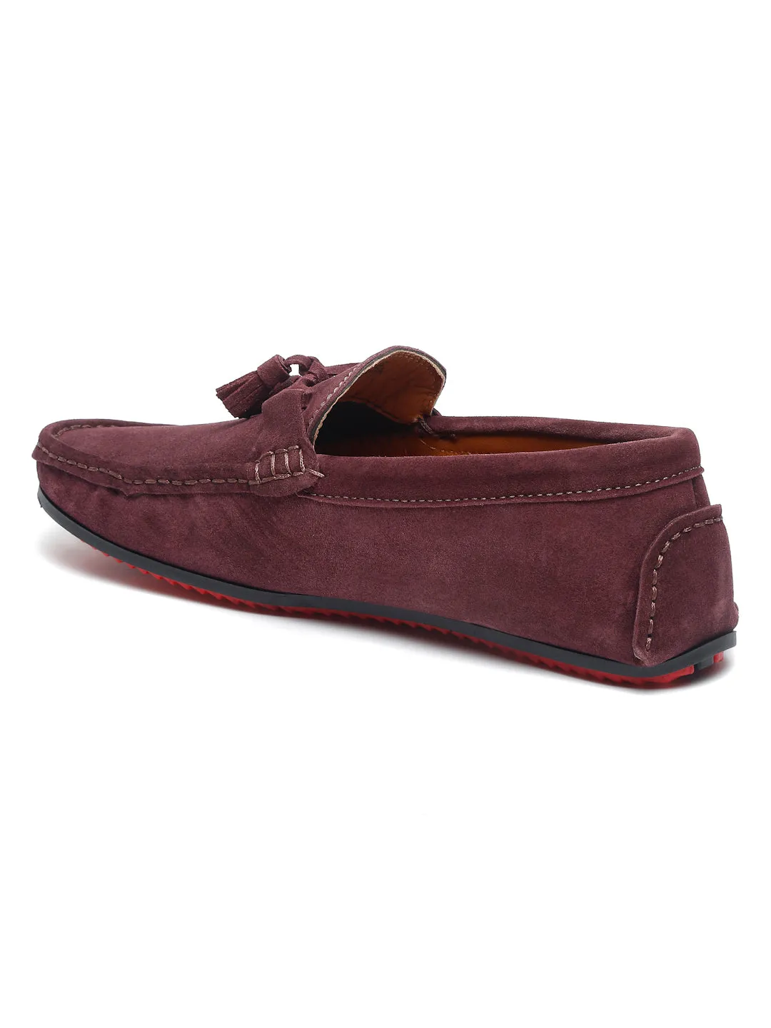Teakwood Leather Men Solid Round-Toe Purple Loafer - Clearance sale