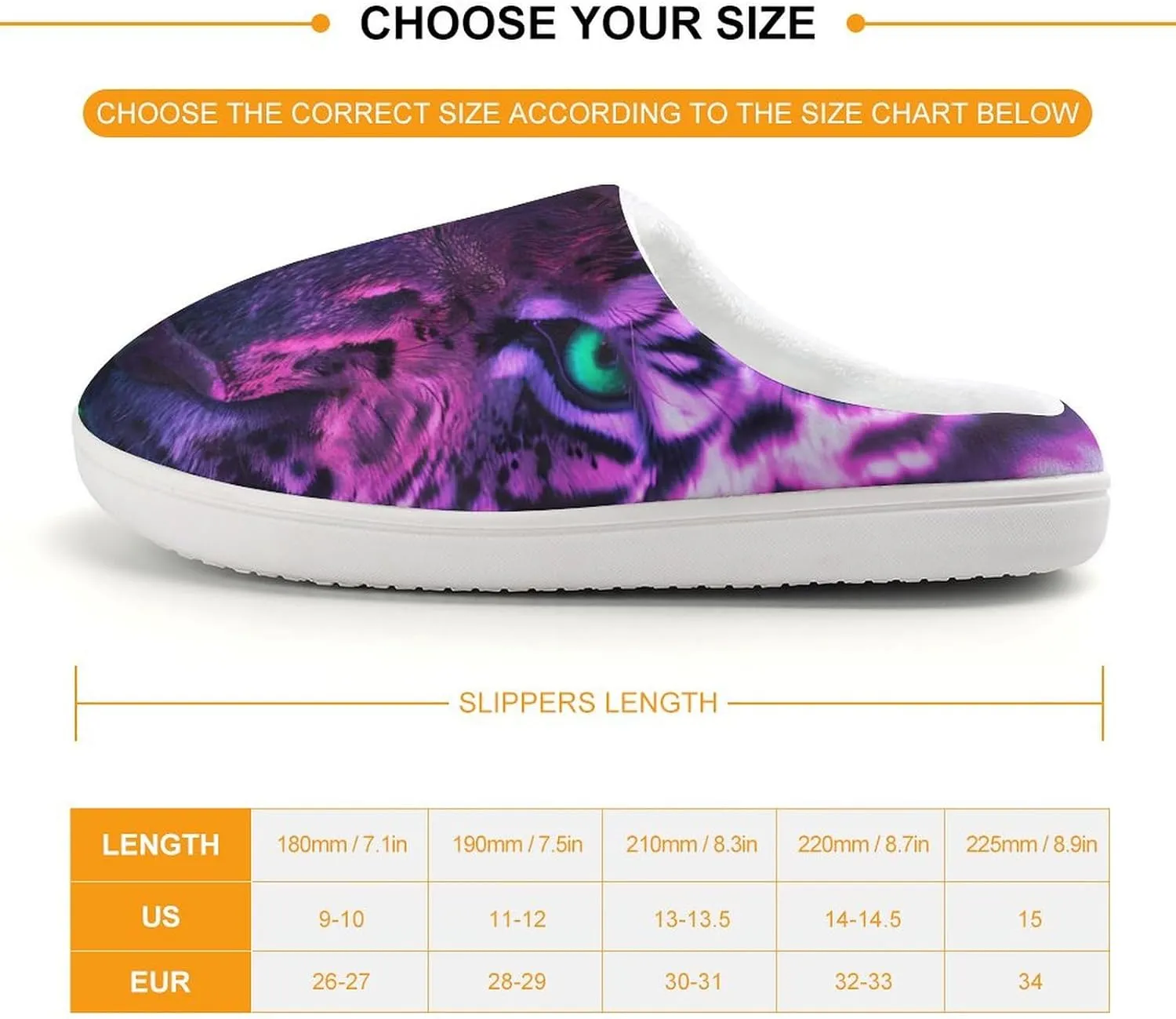 Tiger with Green Eyes Galaxy Cute Cotton Slippers Anti-slip House Shoe Slipper Indoor Outdoor