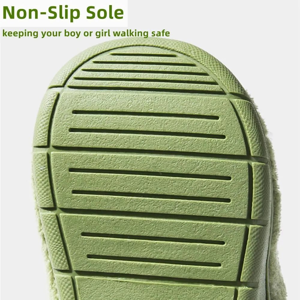 Toddler Boys Girls Dinosaur House Slippers Kids Cute Animal Slippers with Memory Foam Plush Warm Non-slip Home Shoes for Indoor and Outdoor
