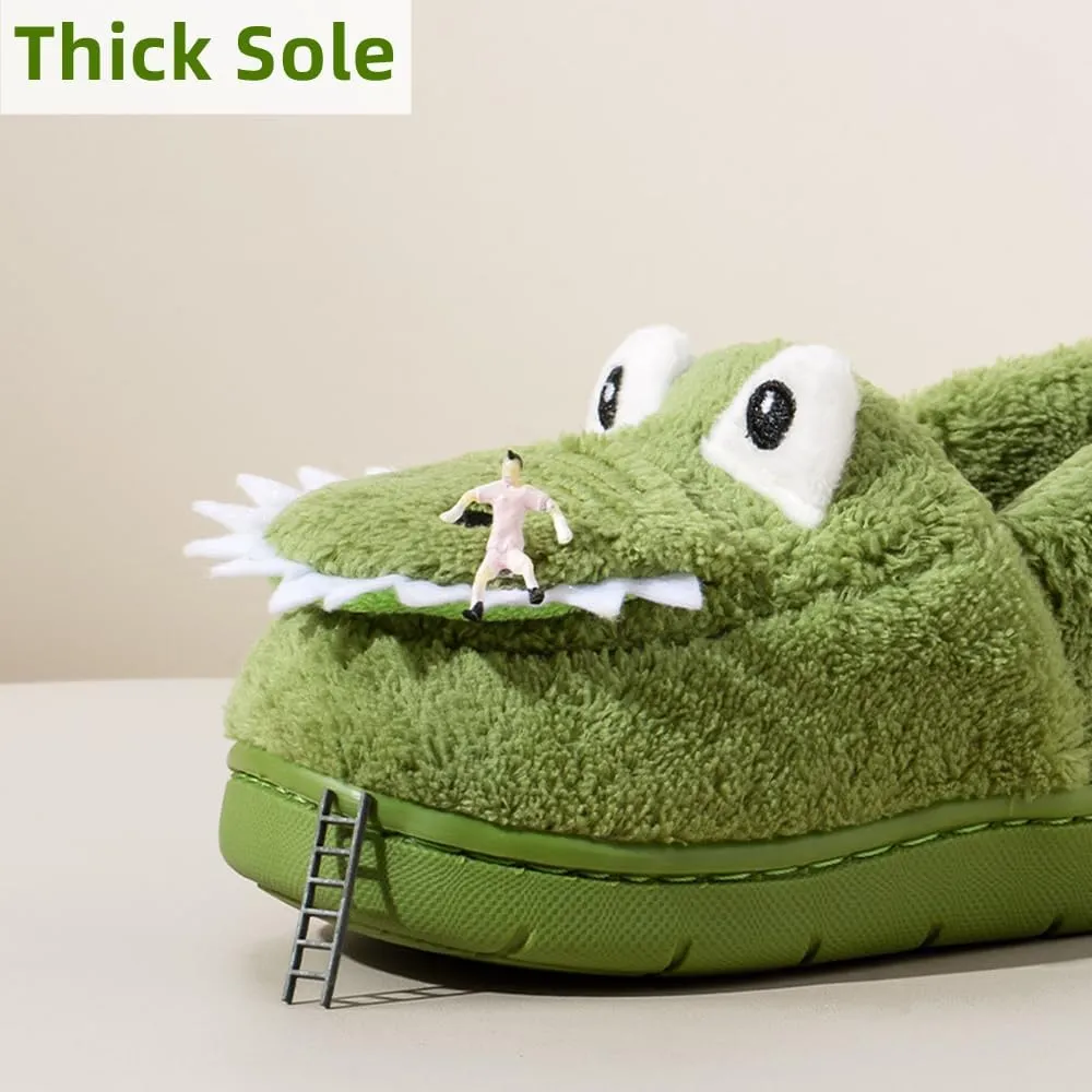 Toddler Boys Girls Dinosaur House Slippers Kids Cute Animal Slippers with Memory Foam Plush Warm Non-slip Home Shoes for Indoor and Outdoor