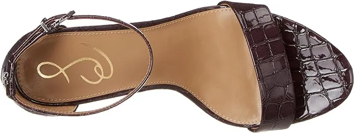 Toe Heel Open Sandal Strap High Eggplant Round Same-day shipping Wide Yaro Block Ankle Sam Functional Edelman