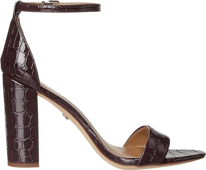 Toe Heel Open Sandal Strap High Eggplant Round Same-day shipping Wide Yaro Block Ankle Sam Functional Edelman