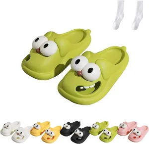 Tongue Kiss Slippers, Big Eye Dog Slippers, 3D funny Cartoon EVA Non-slip Thick Sole Indoor Outdoor Slides