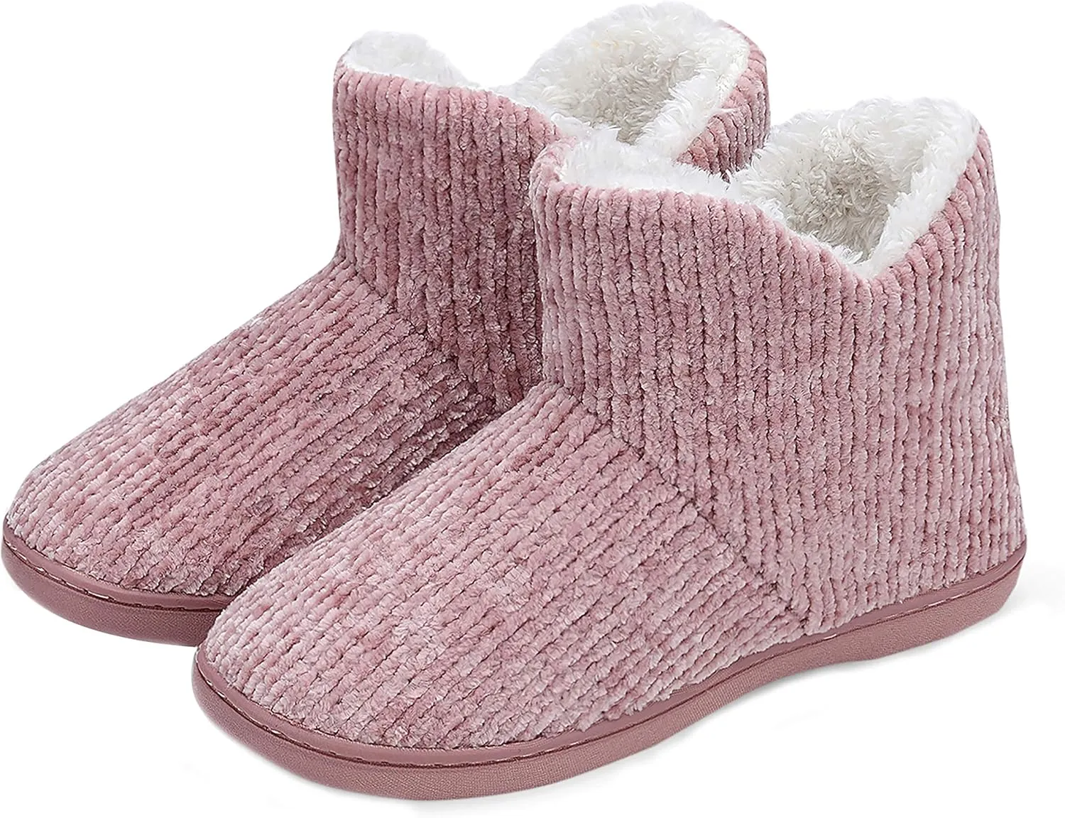 TUOBUQU Women Warm Bootie Slippers Fluffy Plush Indoor Outdoor Winter Booty Slippers