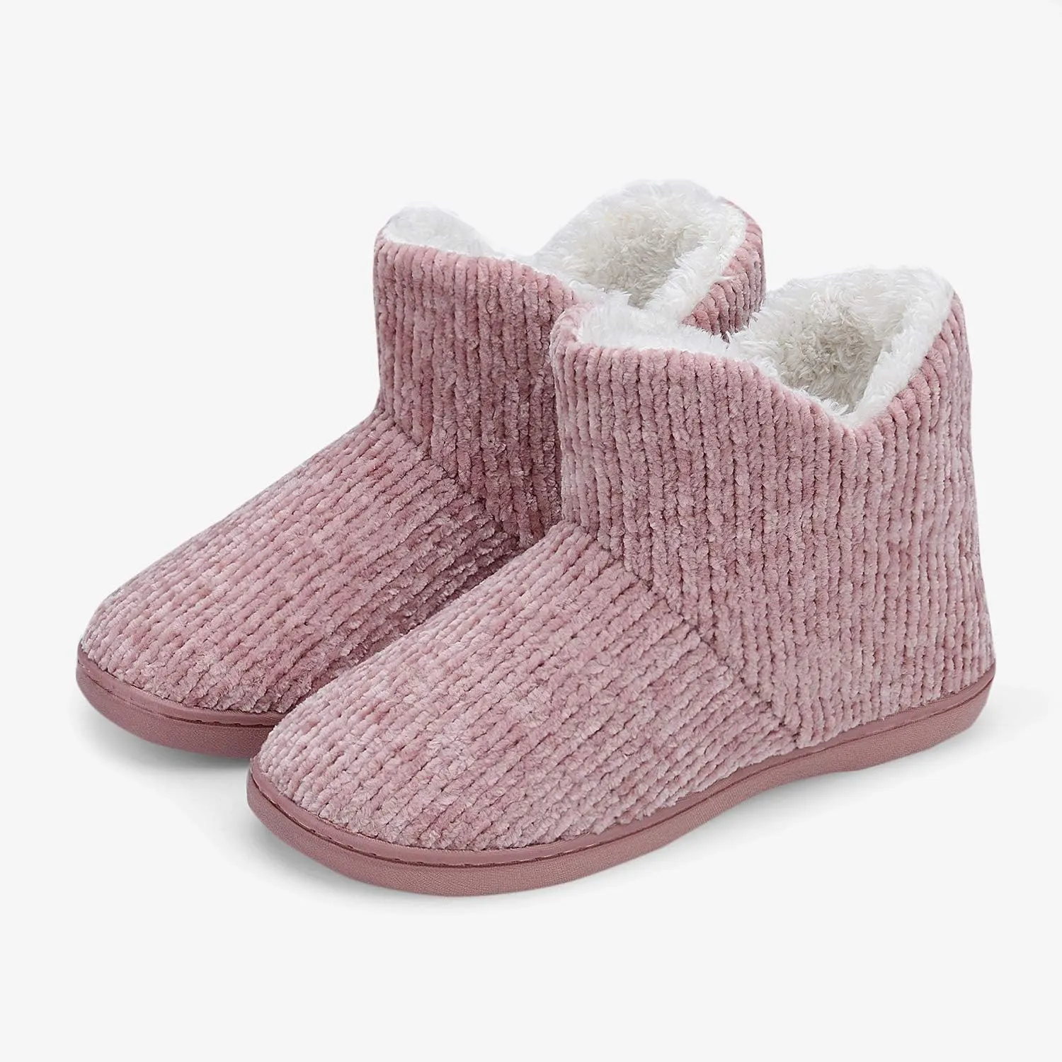 TUOBUQU Women Warm Bootie Slippers Fluffy Plush Indoor Outdoor Winter Booty Slippers