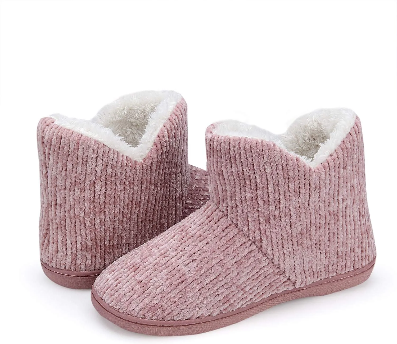 TUOBUQU Women Warm Bootie Slippers Fluffy Plush Indoor Outdoor Winter Booty Slippers