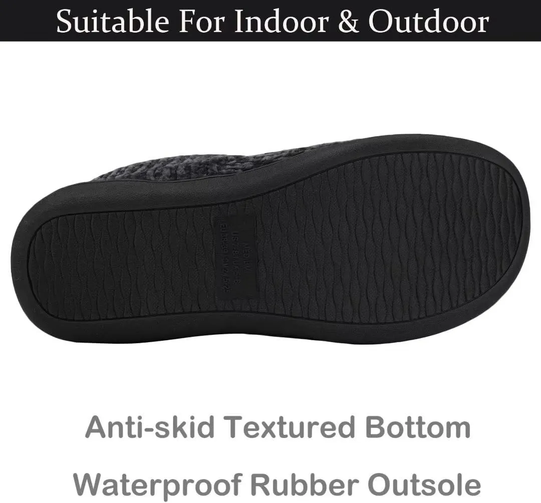 TUOBUQU Women Warm Bootie Slippers Fluffy Plush Indoor Outdoor Winter Booty Slippers