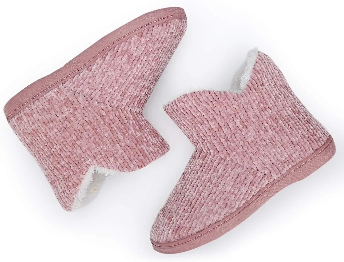 TUOBUQU Women Warm Bootie Slippers Fluffy Plush Indoor Outdoor Winter Booty Slippers