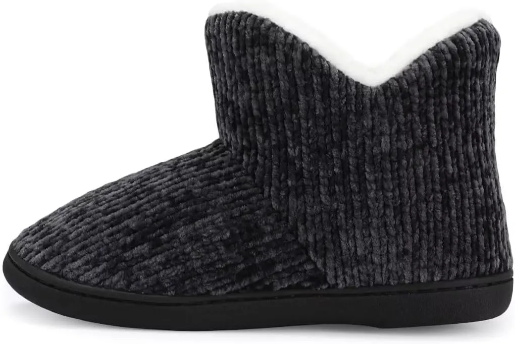 TUOBUQU Women Warm Bootie Slippers Fluffy Plush Indoor Outdoor Winter Booty Slippers