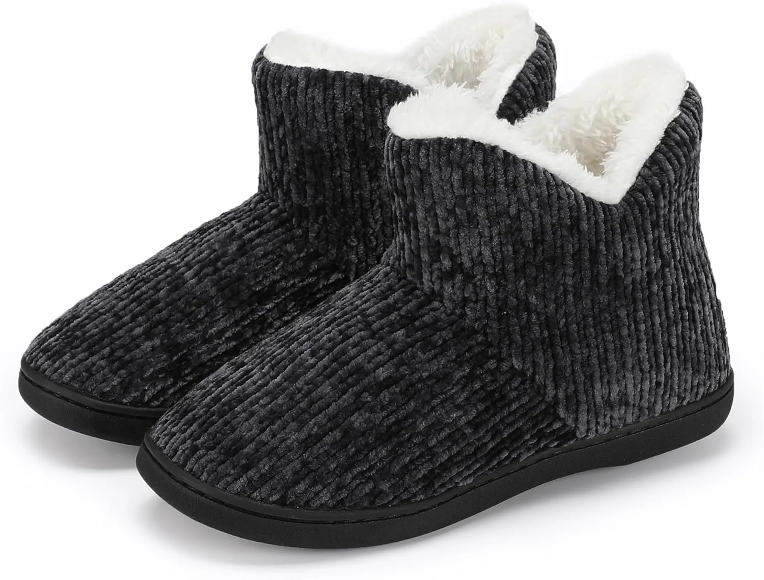 TUOBUQU Women Warm Bootie Slippers Fluffy Plush Indoor Outdoor Winter Booty Slippers