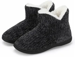 TUOBUQU Women Warm Bootie Slippers Fluffy Plush Indoor Outdoor Winter Booty Slippers