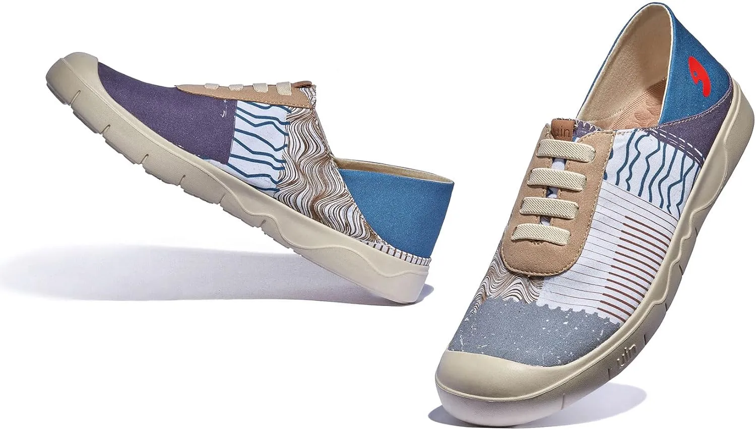 UIN Men's Fashion Sneakers Lightweight Walking Casual Slip Ons Comfortable Canvas Art Painted Travel Shoes Cadiz