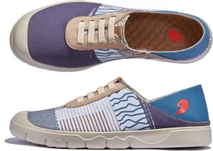 UIN Men's Fashion Sneakers Lightweight Walking Casual Slip Ons Comfortable Canvas Art Painted Travel Shoes Cadiz