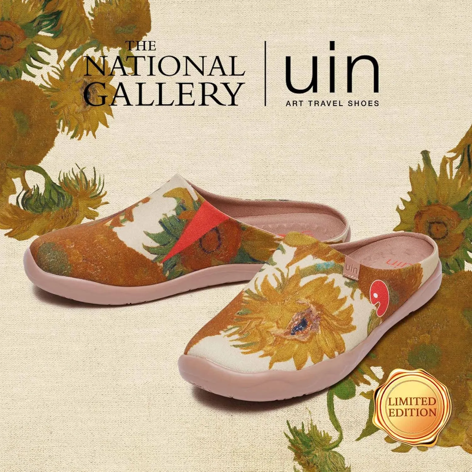 UIN Men's Painted Slipper Lightweight Comfort Mules Walking Casual Household Slip Ons Art Travel Shoes Malaga