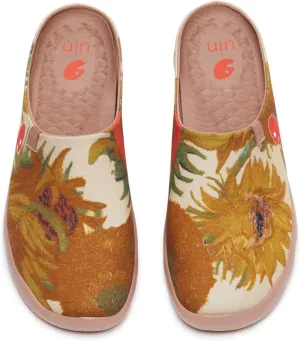 UIN Men's Painted Slipper Lightweight Comfort Mules Walking Casual Household Slip Ons Art Travel Shoes Malaga