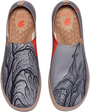 UIN Men's Walking Travel Shoes Slip On Canvas Casual Loafers Lightweight Comfort Fashion Sneaker Happy Doggies