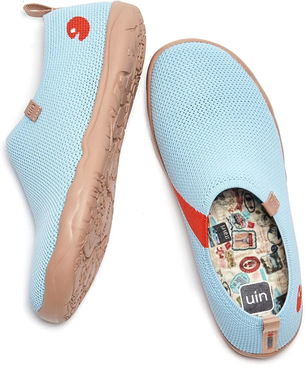 UIN Women's Slip Ons Lightweight Flats Sneakers Walking Casual Loafers Solid Color Travel Shoes