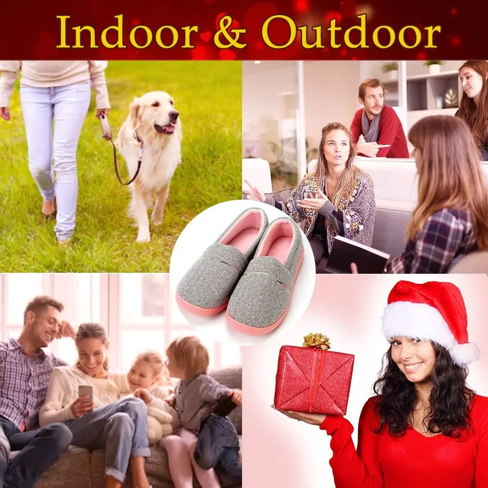 Urbancolor Women Washable Closed Back Indoor Slippers Anti-Slip House Slipper Breathable Home Shoes