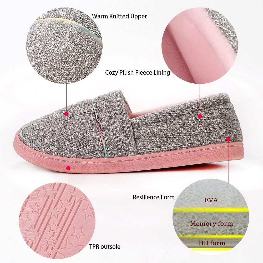 Urbancolor Women Washable Closed Back Indoor Slippers Anti-Slip House Slipper Breathable Home Shoes
