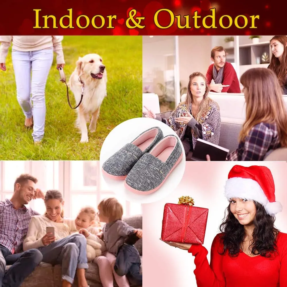 Urbancolor Women Washable Closed Back Indoor Slippers Anti-Slip House Slipper Breathable Home Shoes