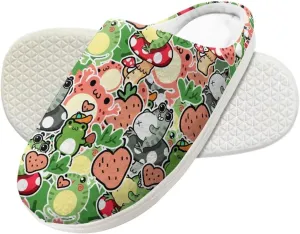US 9-US 14.9 Unisex Girls and Boys Plush Slippers House Bedroom Shoes Warm Cozy Lightweight Kids Shoes